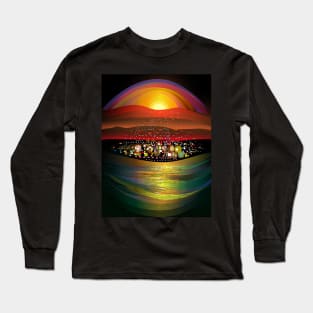 Lake in the Desert at Night Long Sleeve T-Shirt